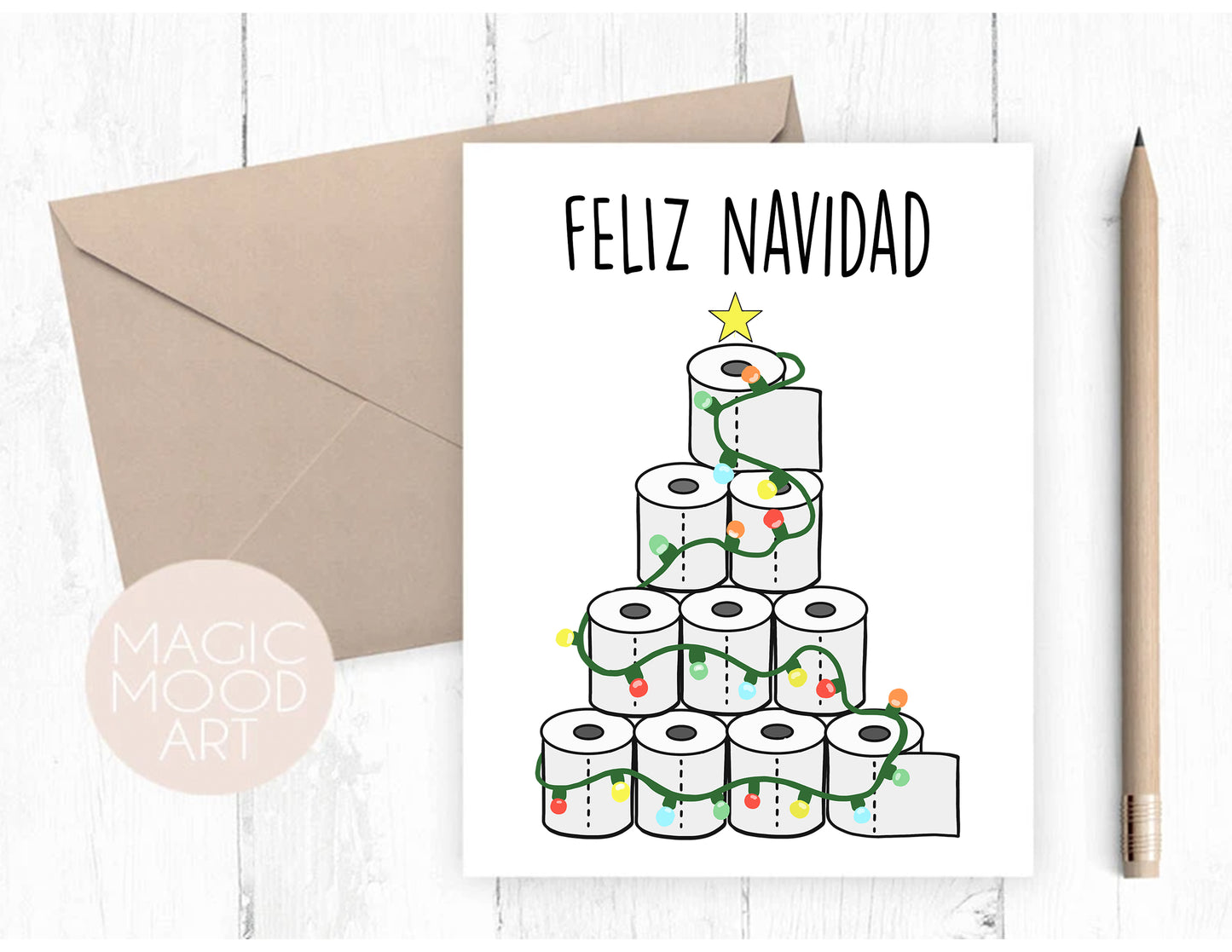 Feliz Papel Navidad Card