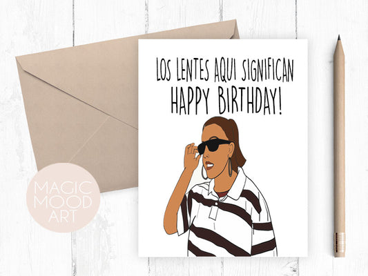 Los Lentes Aqui Significan Card