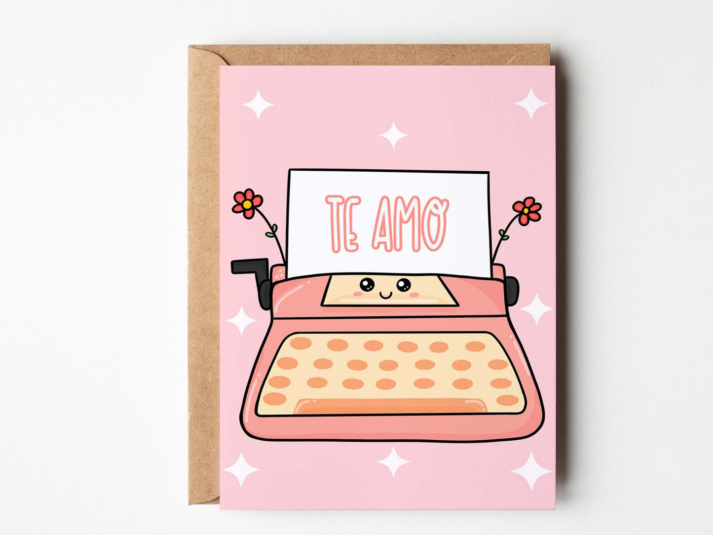 Te Amo Typewriter Card